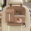 Multifunctional Car Cute Cartoon Rear Seat Back-mounted Storage Bag Garbage Bin in Car(Coffee)
