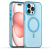 For iPhone 15 Pro Max MagSafe Frosted Translucent TPU + PC Full Coverage Phone Case(Blue)