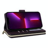 For iPhone 13 Pro Nine-card Slots Zipper Wallet Bag Leather Phone Case(Dark Purple)