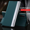 For Samsung Galaxy S21+ 5G Side Electroplated Magnetic Ultra-Thin Horizontal Flip Leather Case with Holder(Silver)