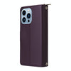 For iPhone 13 Pro Max Nine-card Slots Zipper Wallet Bag Leather Phone Case(Dark Purple)