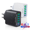 6-Ports Multifunctional Quick Charging USB Travel Charger Power Adapter, Model: Yellow AU Plug