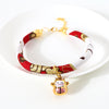 Lucky Cat Collar, Red, M (25-30cm), Adjustable, Cat & Dog