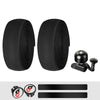WEST BIKING YP1602782 Bicycle Bells With Supernouncing EVA Back Rubber Band Bell Combination Set(Black Tape + Black Bell)