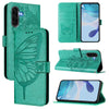 For Samsung Galaxy A56 5G Global Embossed Butterfly Leather Phone Case(Green)