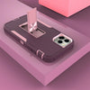 For iPhone 12 Pro Max Magnetic Holder Phone Case(Purple Red + Rose Gold)