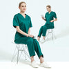 Women Grooming Pet Dental Work Clothes Short-Sleeved Top + Pants Set, Size: M(Tibetan Blue)
