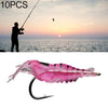 10 PCS 4cm Fishing Soft Artificial Shrimp Bait Lures Popper Poper Baits with Hook(Pink)