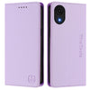 For Samsung Galaxy A04 Core RC01 Dual-Folded Magnetic Suction RFID Leather Phone Case(Light Purple)