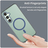 For Samsung Galaxy S24 FE 5G MagSafe Frosted Translucent TPU + PC Full Coverage Phone Case(Dark Blue)