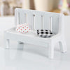 Mini Wooden Bench Dolls House Miniature Garden Dollhouse Furniture Accessory, Size:11*5*7 CM(White)