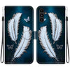 For Samsung Galaxy A13 5G Crystal Texture Colored Drawing Leather Phone Case(White Butterfly Feathers)