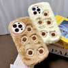 For iPhone 12 Bear Plush Silicone Phone Case(Brown)