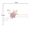 Fashion Flower Hair Combs Headdress Prom Bridal Wedding Hair Accessories Gold Leaves Hair Jewelry Hair Pins(Purple 1 flower)