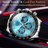 OLEVS 2875 Men Multifunctional Sports Chronograph Waterproof Quartz Watch(Blue)