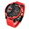 CAGARNY 6830 Fashion Waterproof Quartz Watch with TPE Wristband(Red + Gold)