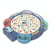 Magnetic Fishing Toy Children Educational Multifunctional Music Rotating Fishing Plate, Colour: Pink Battery Style+45 Fish 4 Rods+Education Content
