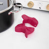1 Pair Bowknot Silicone Insulation Clip Creative Kitchen Practical Gadgets(Gray)