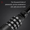 WEST BIKING YP0705063 Bicycle Lock Motorcycle Helmet Lock Anti-Theft Password Cable Lock(Black)