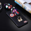 For iPhone 7 Round Eyes Pattern Soft TPU Protective Back Cover Case with Rivet Lanyard(Black)