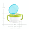 Baby Snacks Bowl Children Kids Food Storage Dishes Anti Spill 360 Rotate Baby Solid Feeding Plate Tableware Baby Feeding Stuff(Green)