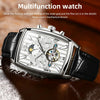 OLEVS 6675 Men Multifunctional Moon Phase Tourbillon Mechanical Watch(White + Silver)