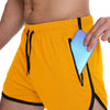 L Three Pants Men Gym Shorts Quick Dry Swimming Trunks(Yellow)