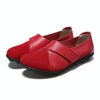 Women Leather Casual Loafers Anti-Slip Soft Sole Mom Shoes, Size: 39(Red)