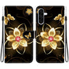 For Samsung Galaxy A26 5G Crystal Texture Colored Drawing Leather Phone Case(Gold Flower)