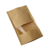50 PCS Zipper Self Sealing Kraft Paper Bag with Window Stand Up for Gifts/Food/Candy/Tea/Party/Wedding Gifts, Bag Size:9x14+3cm(Transparent)
