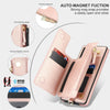 For Samsung Galaxy S20 FE Double Flap Zipper RFID Leather Phone Case with Short Lanyard(Rose Gold)