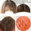 Gradient Long Curly Hair Big Wave Chemical Fiber Simulation Hair Women Bangs Full Top Hair Cover(Coral Orange Gradient 68CM)