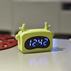 Mini Cute Cartoon Multifunctional Digital Luminous Thermometer Small Alarm Clock(Blue Dog)