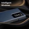 For Samsung Galaxy Z Fold6 5G Smart View Window Leather Phone Case with Card Slot(Blue)