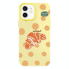 For iPhone 11 Skin Feeling Jelly TPU Hybrid PC Phone Case(Polka Dot Croissant Yellow)