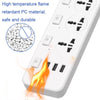 T14 2m 2500W 3 Plugs + 3-USB Ports Multifunctional Socket With Switch, Specification: US Plug (Black)