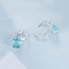 S925 Sterling Silver Platinum-plated Blue-green Glass Diamond Earrings(BSE1047)