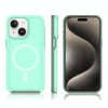 For iPhone 15 Shockproof MagSafe Armor PC Hybrid TPU Phone Case(Mint Green+Grayish Green)