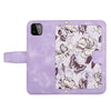 For Samsung Galaxy A22 5G Floral Pattern Leather Phone Case with Lanyard(Light Purple)