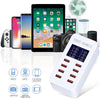 A8B 50W 8 Ports USB Smart Charging Station with Digital Display, Plug:UK Plug