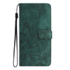 For Samsung Galaxy S25+ 5G Skin-feel Embossed Butterfly Leather Phone Case(Green)