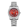 CAGARNY 6866 Fashion Life Waterproof Silver Steel Band Quartz Watch (Red)