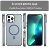 For iPhone 12 Pro Max MagSafe Frosted Translucent TPU + PC Full Coverage Phone Case(Dark Blue)
