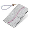 For Samsung Galaxy S10 Glitter Powder Horizontal Flip Leather Case with Card Slots & Holder & Lanyard(Silver)