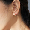 Simple Earrings Sterling Silver S925 Earrings Ear Buckles, Color:Gold