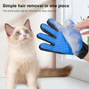 Cat Grooming Glove, Left Hand, Blue - Rubber Brush for Deshedding