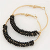 Women Hoop Earrings Ethnic Vintage Bead Boho Earrings Statement Jewelry(black)