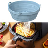 Air Fryer Silicone Baking Tray Folding Cake Baking Tray Baking Pad, Size: 8.5 Inches(Light Blue)