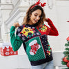 Women Small Snowflake Christmas Knit Sweater, Size: L(Dark Blue)