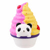Slow Rebound Simulation Panda Ice Cream Decompression Vent Squeeze Toy Children Gifts(Pink Yellow)